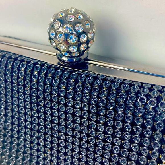 WHITING & DAVIS Crystal Ball Clutch in Black - $310. - Picture 6 of 12